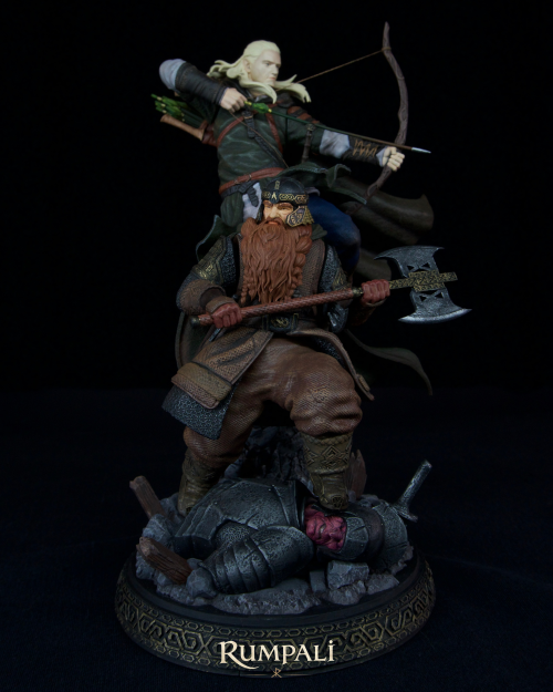 Legolas ve Gimli Diorama Figürü - 14K Ultra Detaylı Reçine, El Boyaması Premium Koleksiyon Yüzüklerin Efendisi